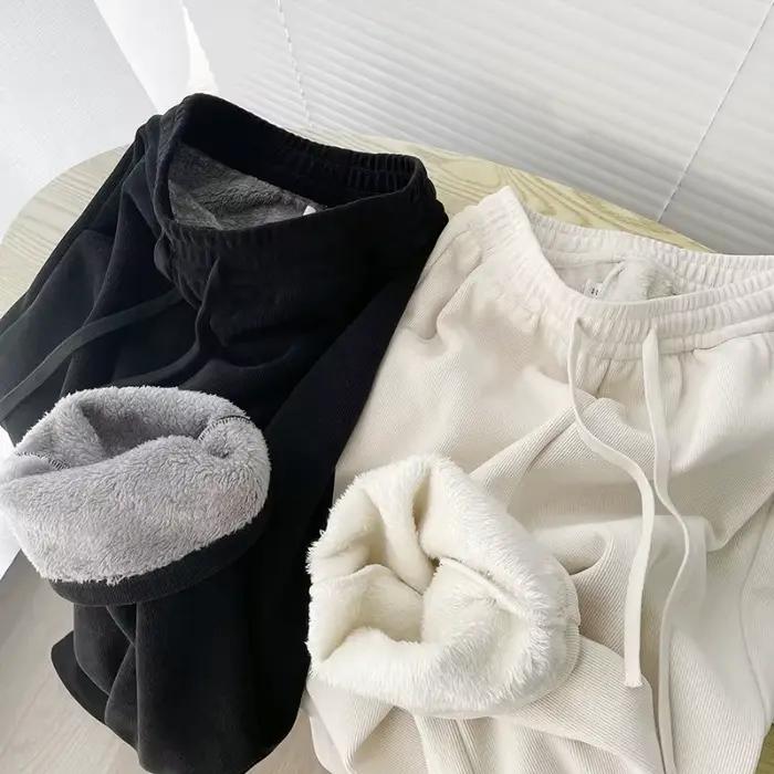 Sherpa – pantalon à jambes larges pour femme, taille haute, décontracté, ample, droit, nouvelle collection hiver