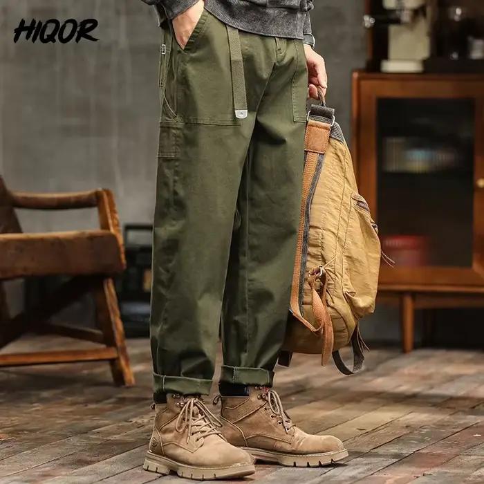 HIQOR hommes profil ample pantalon américain Vintage