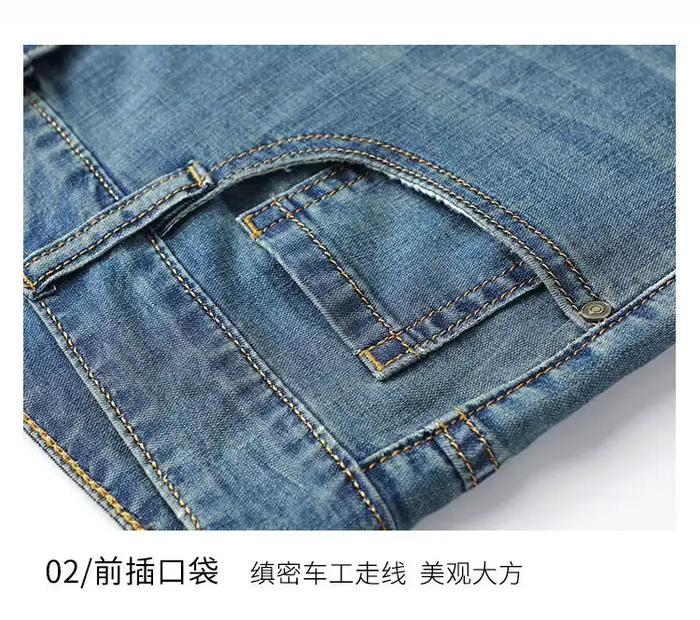 Jean d'été pour homme coupe droite taille haute ample en denim fin bleu style classique 2026