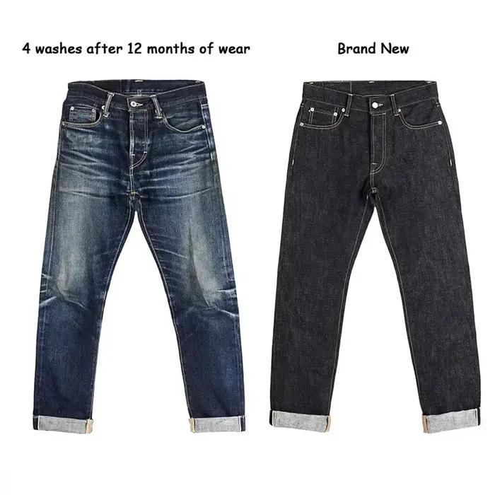 Jean Slim Fit Red Tornado 16oz Rinsed Pantalon droit en denim à lisière rose