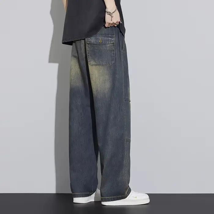 Nouveau Jean Homme 2026 Style Japonais à Motif Texturé