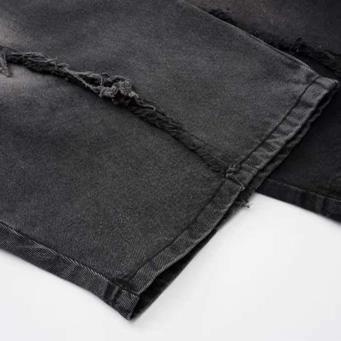 Jean ample vintage patchwork à pompons pour homme