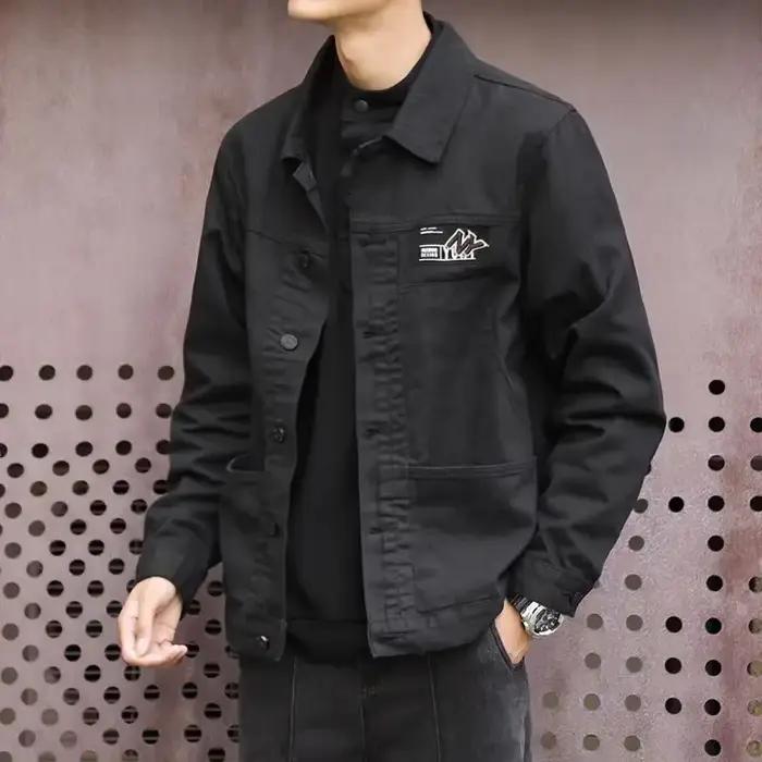 Veste en denim décontractée à boutons pour hommes