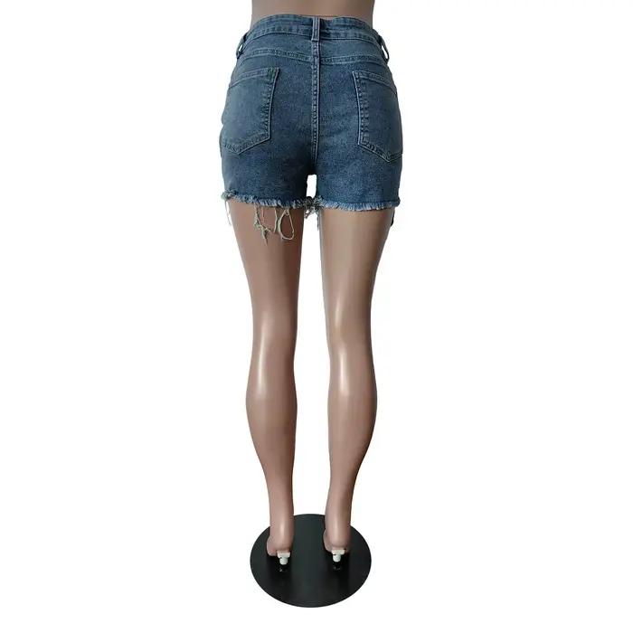 Streetwear Rivet jean Shorts pantalons Sexy femmes taille haute élégant Denim Moto Biker Club