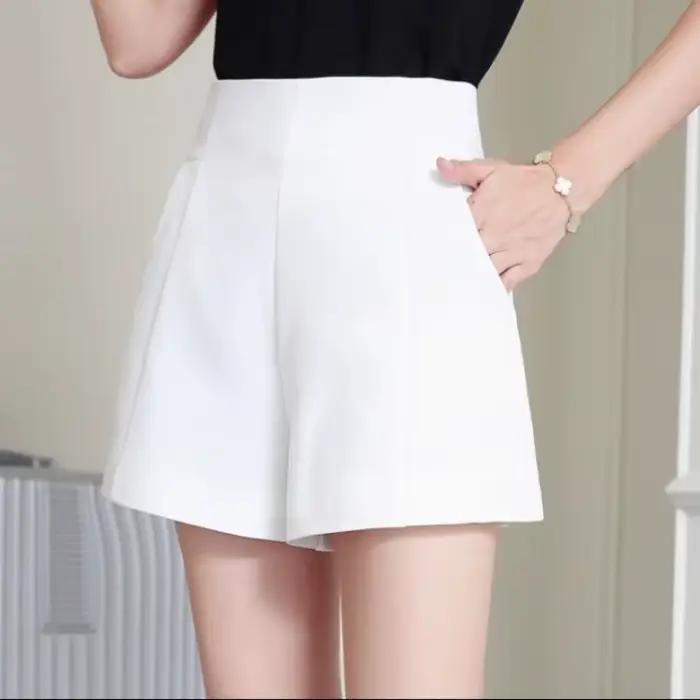 Femmes Shorts printemps été décontracté taille haute a-ligne