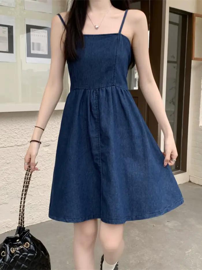 Robe d'été en Denim fin sans manches