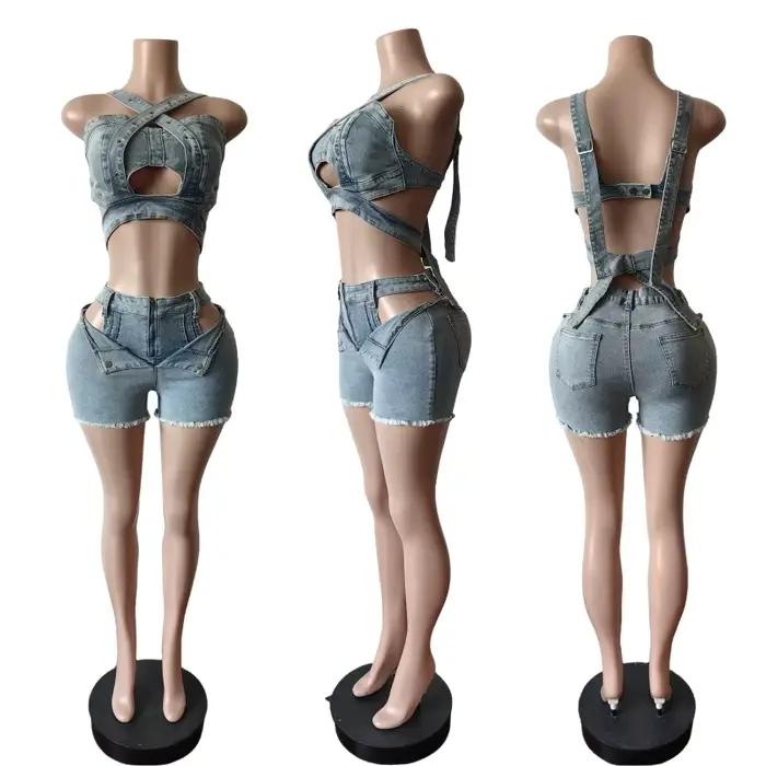 Ensemble court en Jean Sexy pour femmes