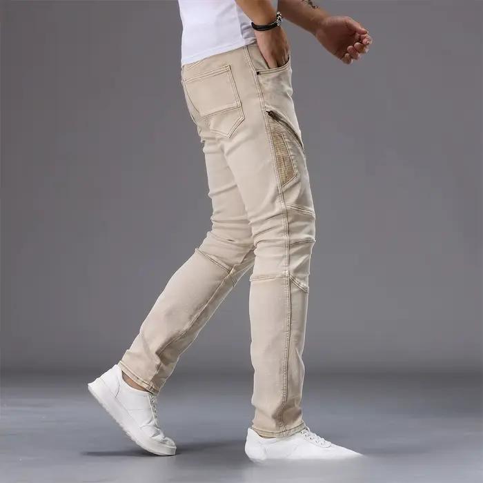 Jean en denim élastique rétro pour homme
