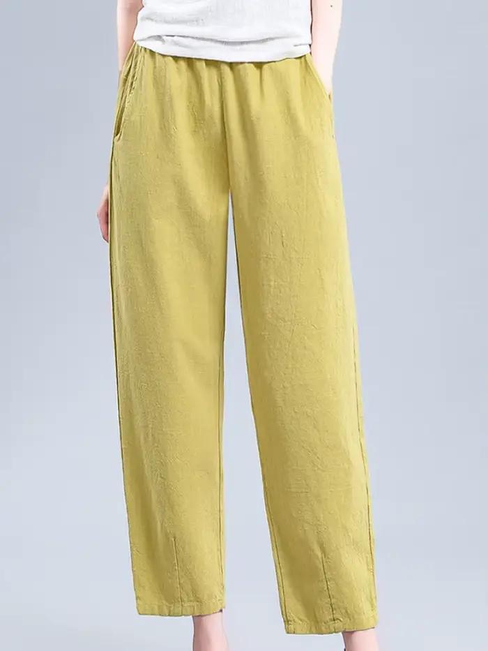 Pantalons pour femmes ample Baggy tendances 2025 tous moyens nouveaux en tenues taille unique haute qualité décontracté Xxl G femme pantalon coton lin