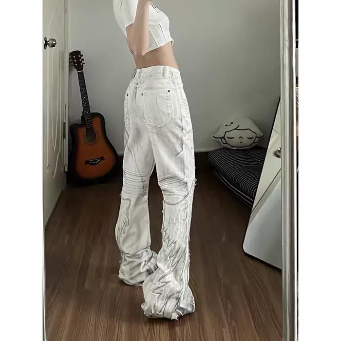 YIBASHU Jeans évasés pour femmes
