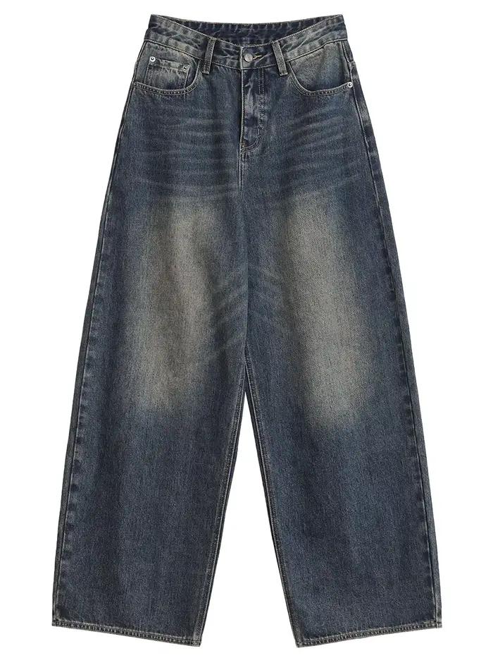CHIC VEN femmes jean coréen ample jambes larges droite mode Denim pantalon femme
