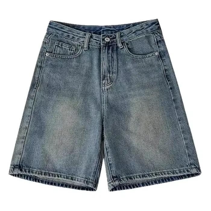 Jean court taille haute coupe droite pour femme