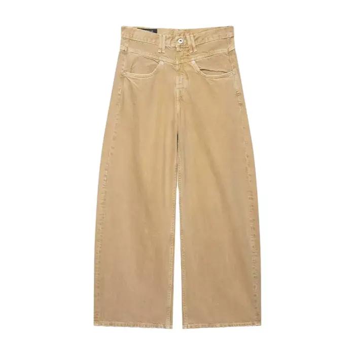 Jean décontracté vintage polyvalent coupe ample en polyester