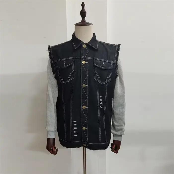 Veste en jean tête de mort vintage pour hommes