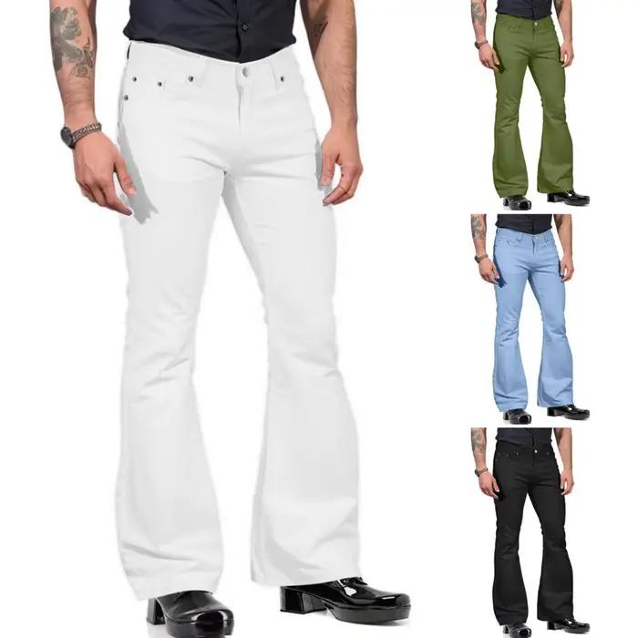 Jean Vintage à la Mode, Coupe Cintrée et Évasée pour Hommes Occasions Spéciales et Journées Actives
