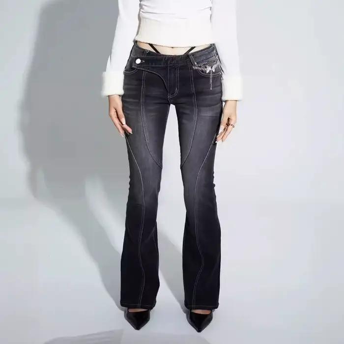 Jean Vintage taille basse en détresse