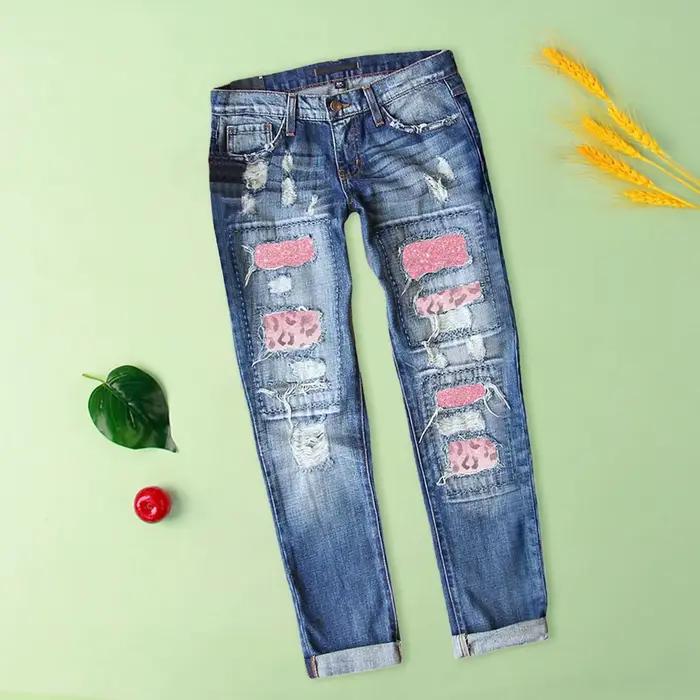 Pantalon Slim en Denim pour Femme