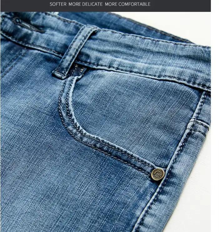Shorts en jean pour homme été 2026 – Pantalon en denim extensible bleu foncé