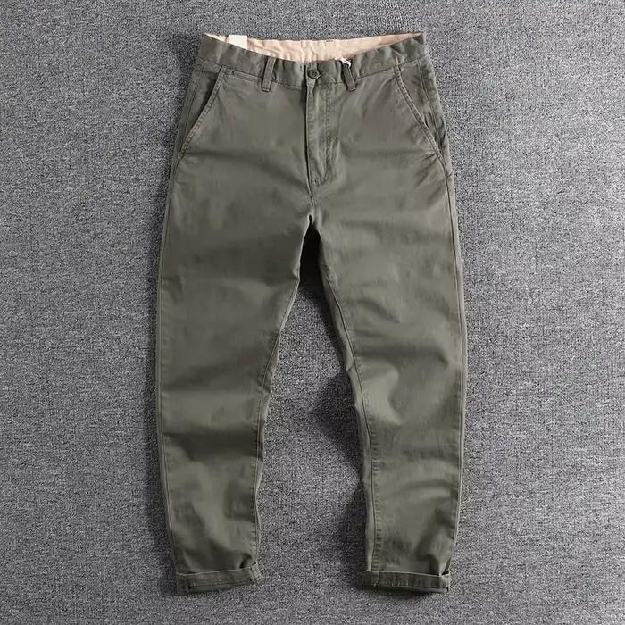 Pantalon droit effilé homme décontracté épais style élégant kaki vert armée noir pour affaires et loisirs quatre saisons