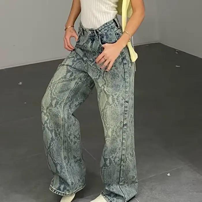 Nouveau Jean Femme Chic Taille Basse avec Poches