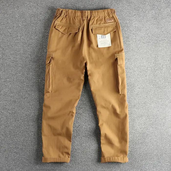 Amei – salopette tendance rétro kaki en tissu tissé à carreaux pour hommes