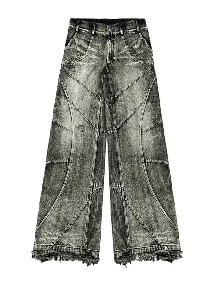 Jeans vintage Y2K streetwear punk hip hop pour femmes, pantalon grunge baggy déchiré, denim délavé, jean gothique à jambes larges pour juniors automne hiver occassions spéciales