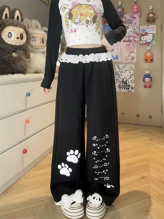 Pantalon Cargo Noir à Carreaux Style Punk Décontracté Gothique Mode Harajuku Hip Hop Pour Filles Occasions Spéciales
