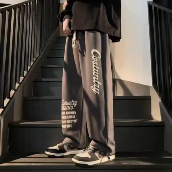 Pantalon pour hommes mode d'été décontracté cordon impression