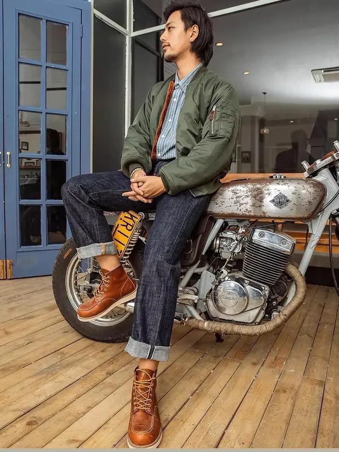 Red Tornado 14oz Selvedge Denim Jeans Amekaji Fit Pantalon à jambe droite