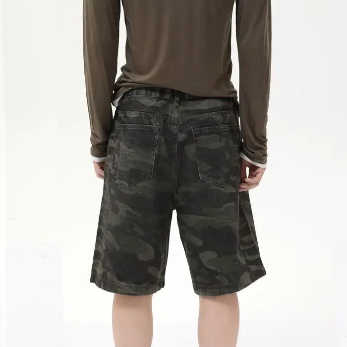Short en jean de Camouflage américain pour hommes