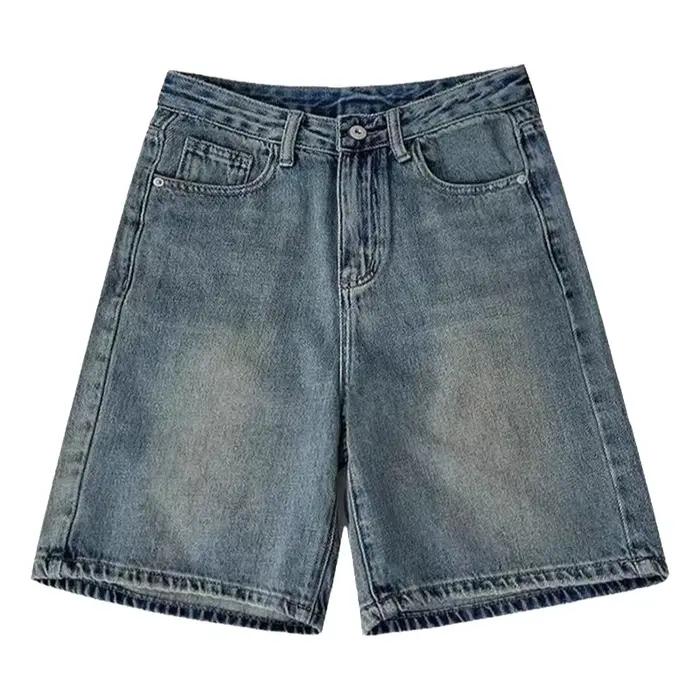 Jean court taille haute coupe droite pour femme