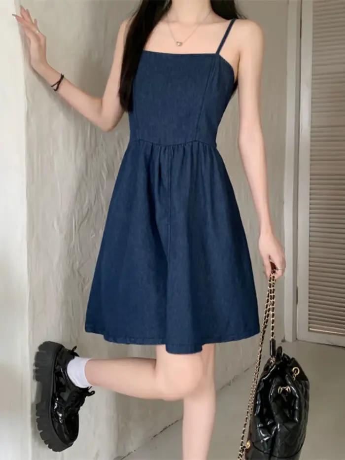 Robe d'été en Denim fin sans manches