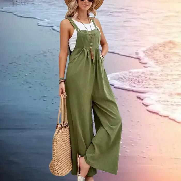 Femmes coupe ample mode salopette jambe large Baggy