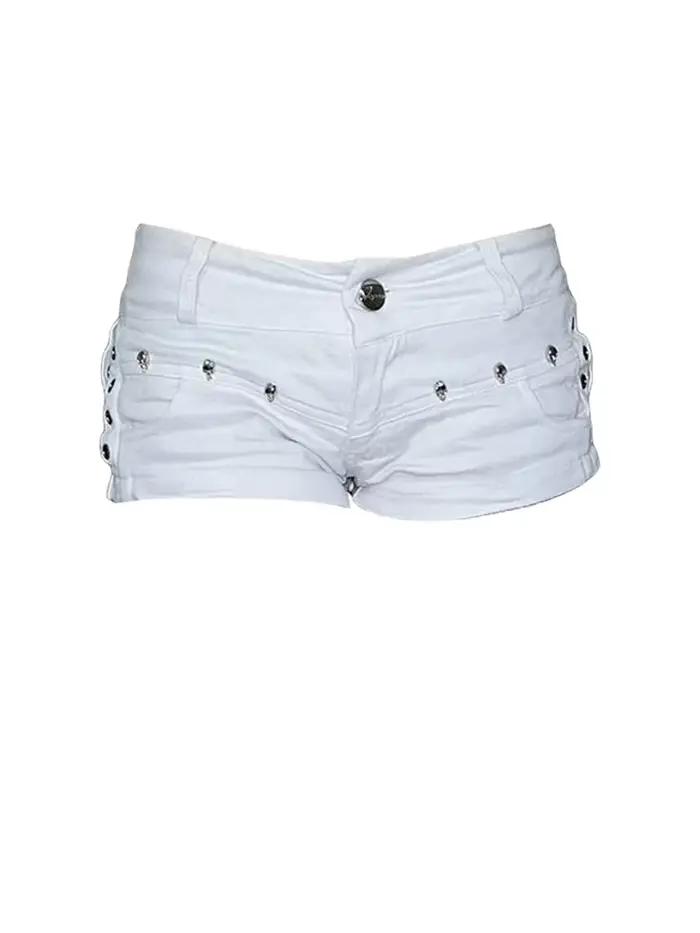 Short en jean blanc pour femme