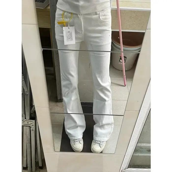 Jean évasé taille basse pour femmes