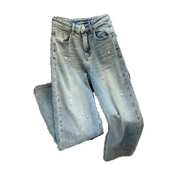 Jean bleu en Denim pour femmes