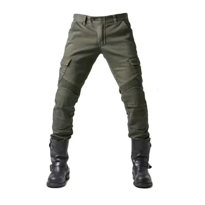 Pantalon Moto en Jean Version Standard avec Protections Amovibles pour la Conduite Estivale sur Route et la Course
