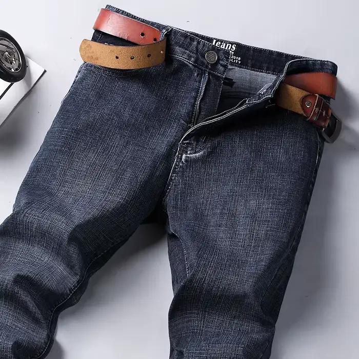 Jeans décontractés et élégants pour homme stretch coton et élasthanne style droit avec logo pour tous les jours occasions printemps et automne