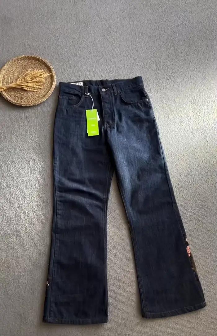 Jean baggy brodé Mont Fuji
