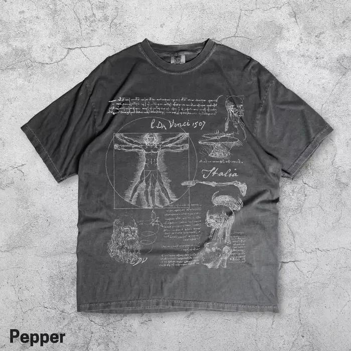 Da Vinci Vitruve homme Vintage T-shirt croquis anatomique Art