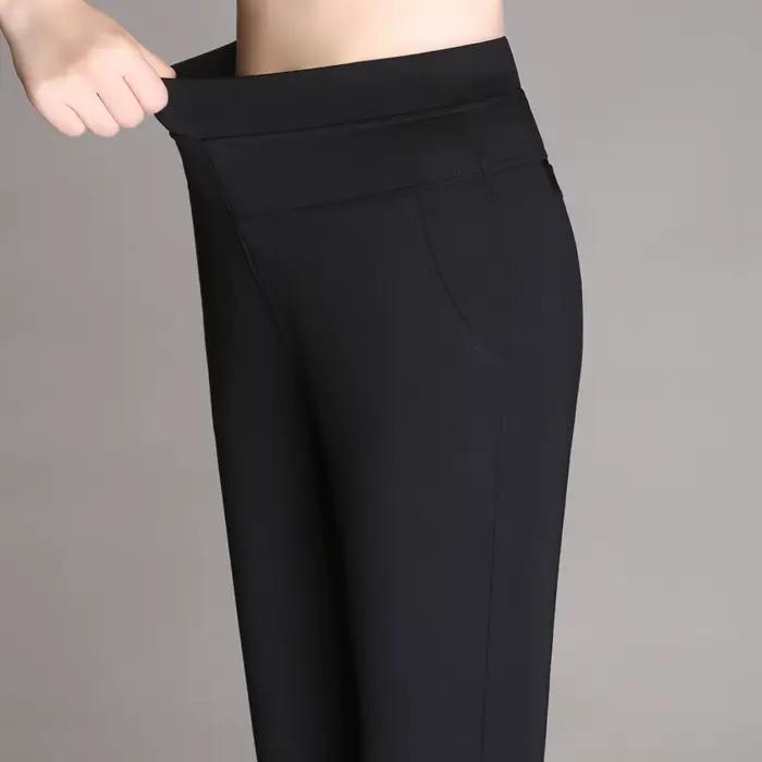 Pantalon évasé femme taille haute micro pantalon travail