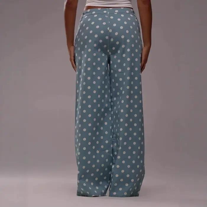 Jean taille haute printemps-automne pour femme 2026 – Pantalon décontracté en denim à pois vintage et jambe large