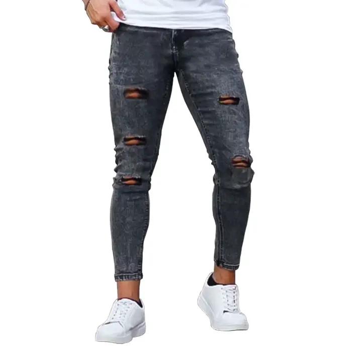 Pantalon de Cowboy en denim pour hommes, pantalon crayon, couleur unie, style décontracté, confortable et élégant pour les occasions quotidiennes et spéciales