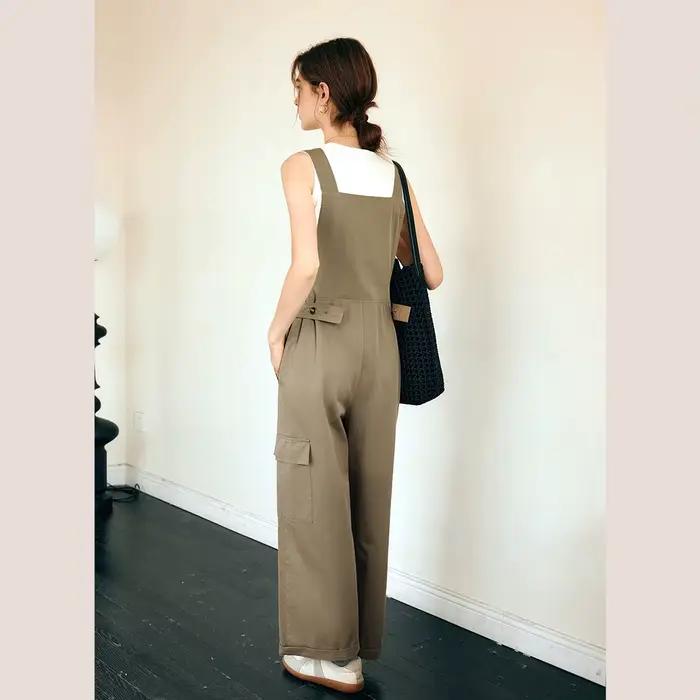Ensemble OLrain Khaki Décontracté Femme Salopette Bureau Chic Été 2026 Occasions Spéciales