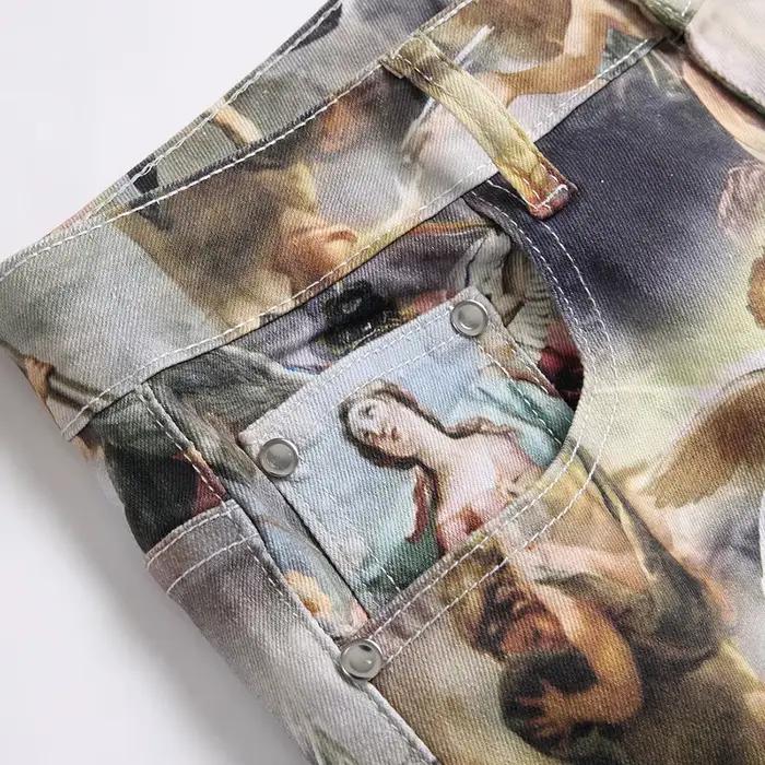 Jean imprimé peinture classique pour hommes