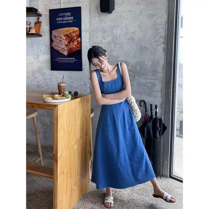 Robe en jean style français pour femme