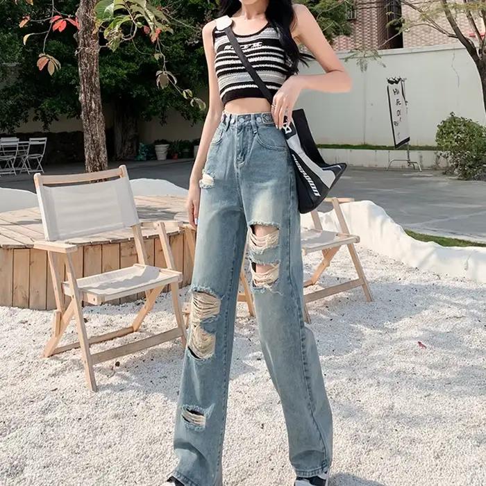 Pantalon en Jean déchiré pour filles épicées