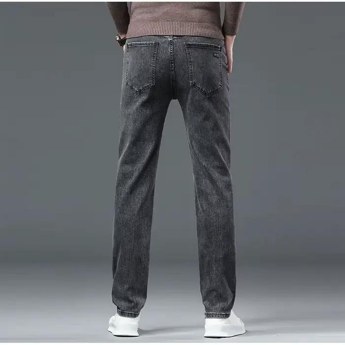2025 nouveaux hommes mode Slim Fit jean mâle élasticité intelligent décontracté mi classiques droit Denim pantalon de