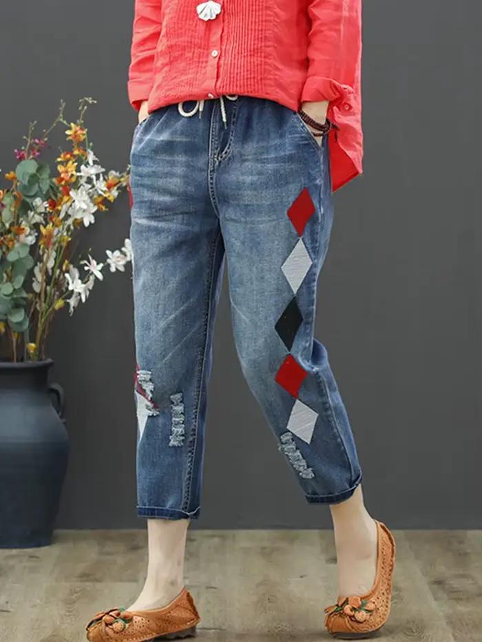 Amax luluE été femmes luxe broderie jean