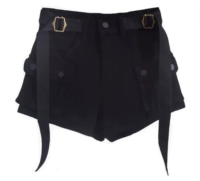 Vêtements de travail pantalons courts en Denim avec taille haute et couleur kaki